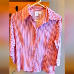 LADIES pinstripe blouse. Like New.